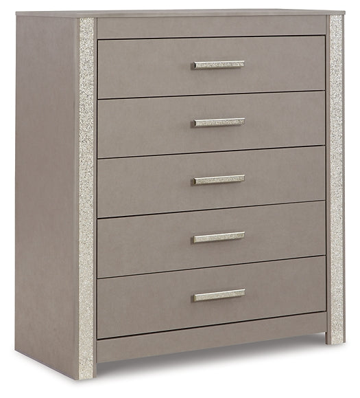 Surancha Panel Bed With Mirrored Dresser, Chest And Nightstand