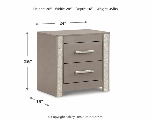 Surancha Panel Bed With Mirrored Dresser, Chest And Nightstand