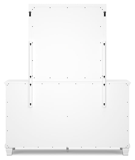 Cama Fortman con paneles, cómoda con espejo y mesita de noche