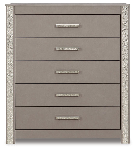 Surancha Panel Bed With Mirrored Dresser And Chest