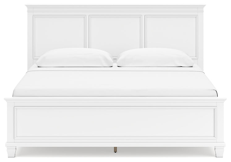Cama Fortman con paneles, cómoda con espejo y mesita de noche