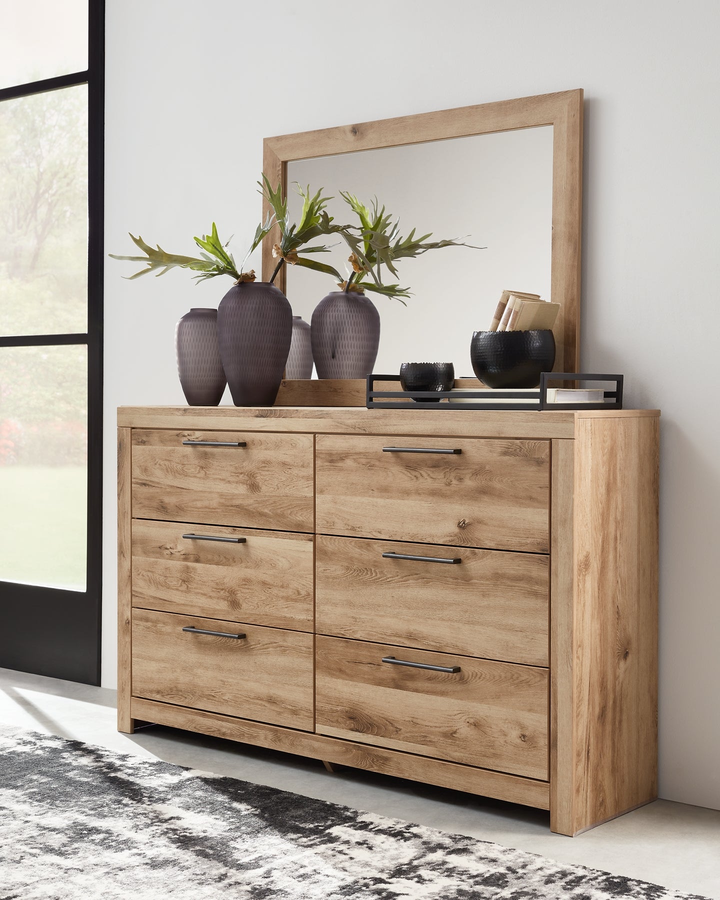 Hyanna Panel Storage Bed With Mirrored Dresser And Nightstand
