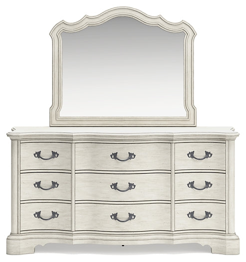 Arlendyne California Upholstered Bed With Mirrored Dresser And Chest
