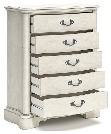 Arlendyne California Upholstered Bed With Mirrored Dresser And Chest