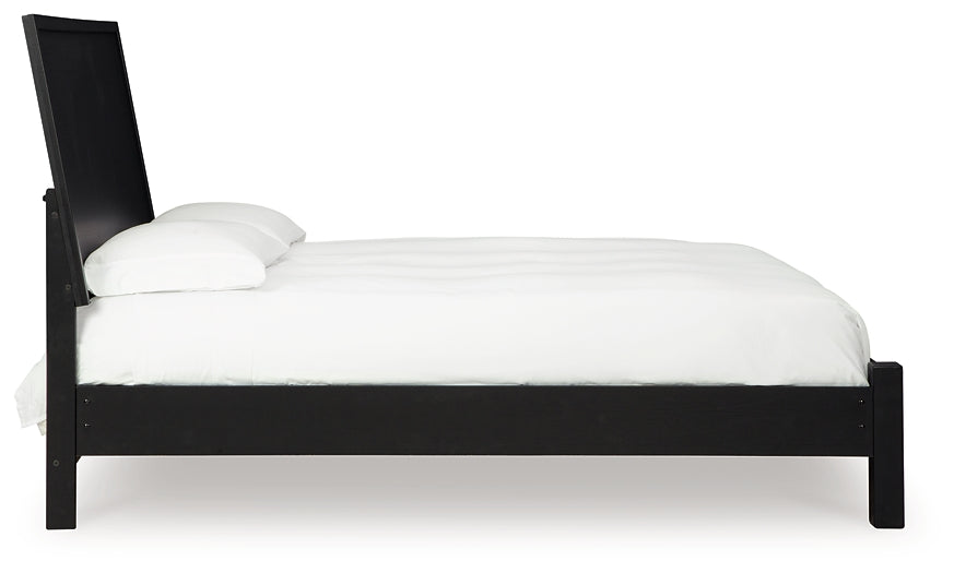 Cama con paneles Danziar y tocador con espejo
