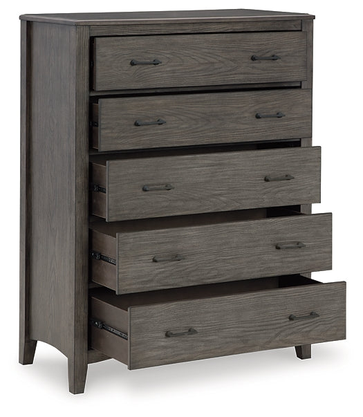 Cama Montillan con paneles, cómoda con espejo y mesita de noche