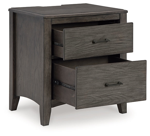 Cama Montillan con paneles, cómoda con espejo y mesita de noche