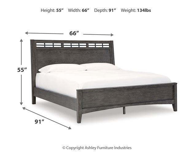 Cama Montillan con paneles, cómoda y cómoda con espejo