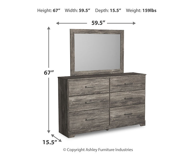 Ralinksi Panel Bed With Mirrored Dresser