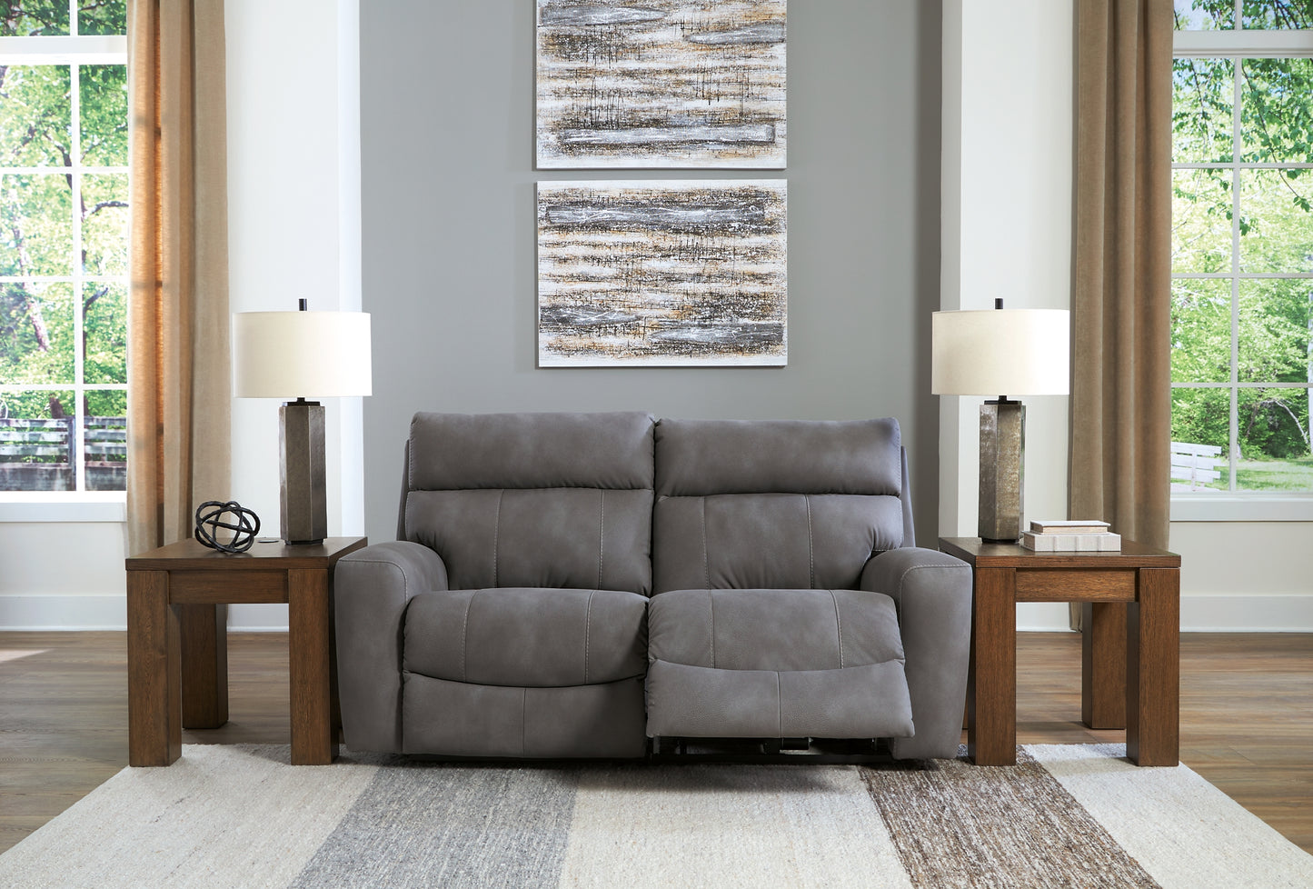 Loveseat seccional reclinable eléctrico de dos piezas DuraPella de última generación