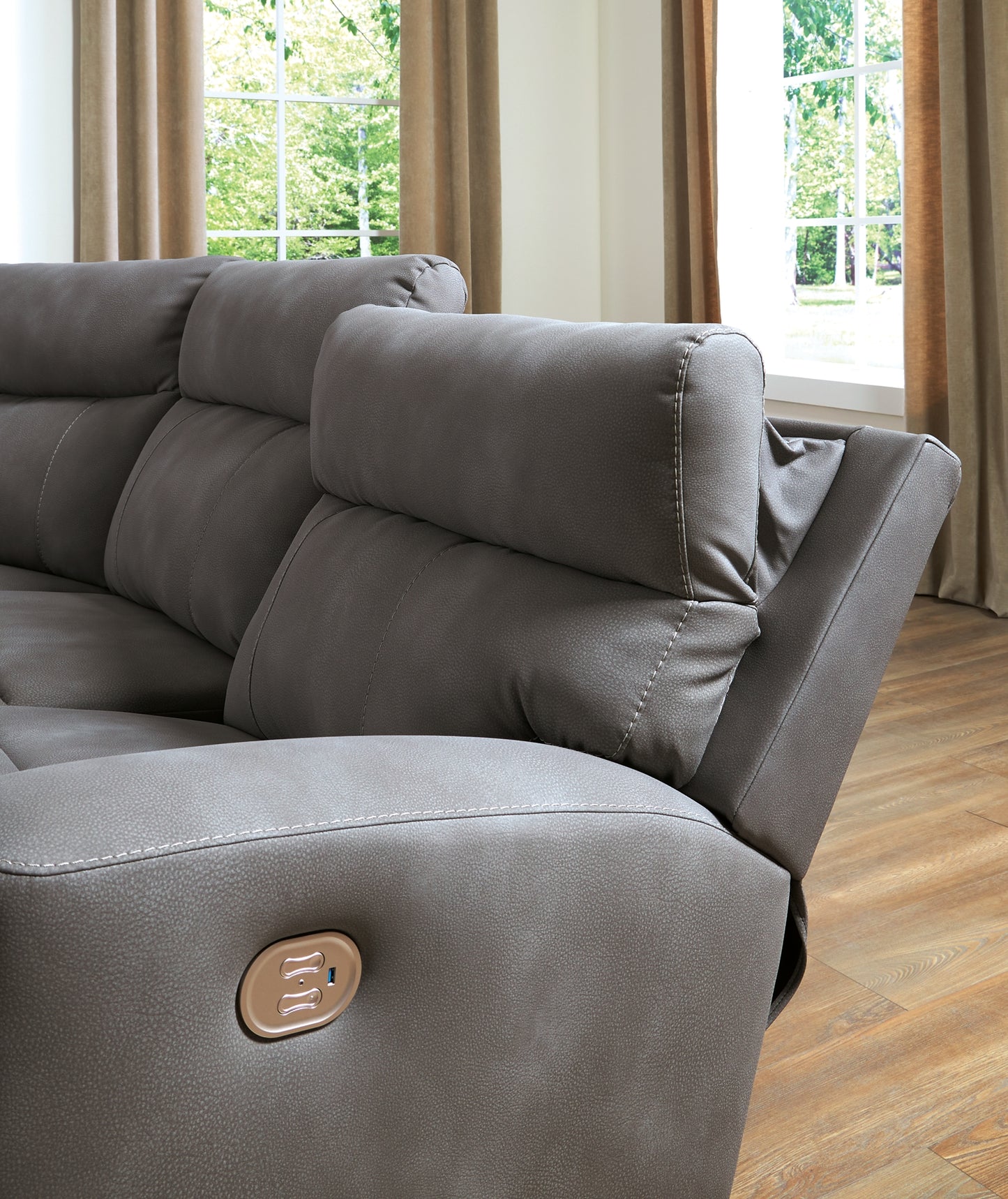 Loveseat seccional reclinable eléctrico de dos piezas DuraPella de última generación
