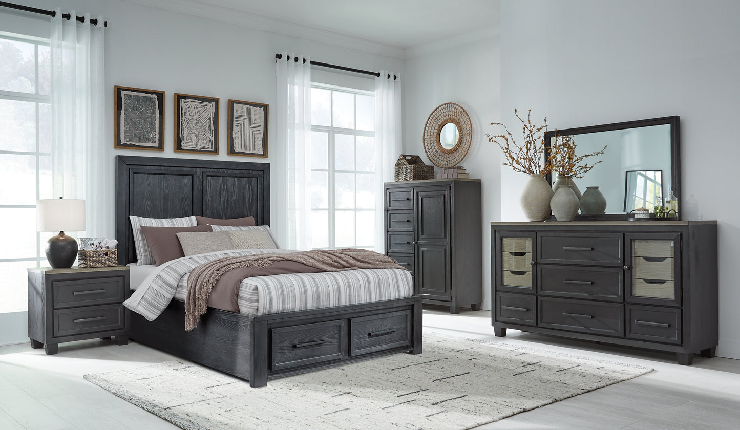 Cama Foyland con almacenamiento y tocador con espejo
