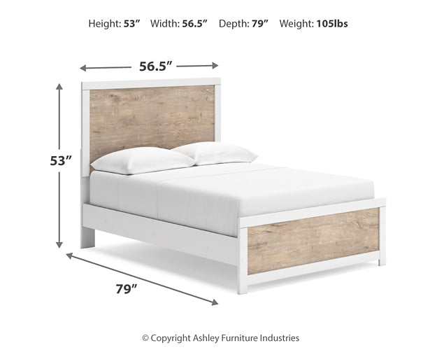 Cama Charbitt con paneles y tocador con espejo