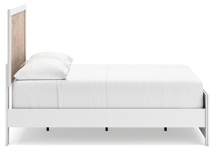 Cama Charbitt con paneles y tocador con espejo