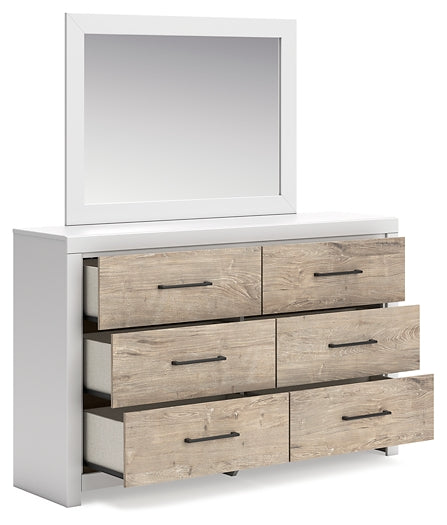 Charbitt Panel Bed With Mirrored Dresser