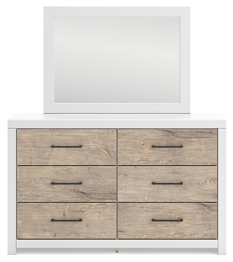 Charbitt Panel Bed With Mirrored Dresser