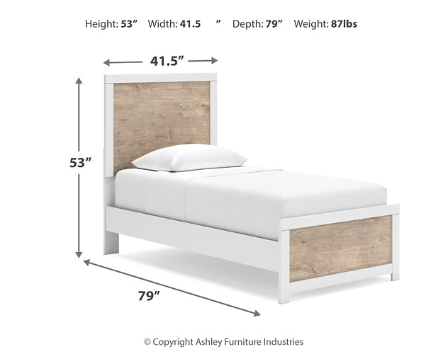 Charbitt Panel Bed With Mirrored Dresser