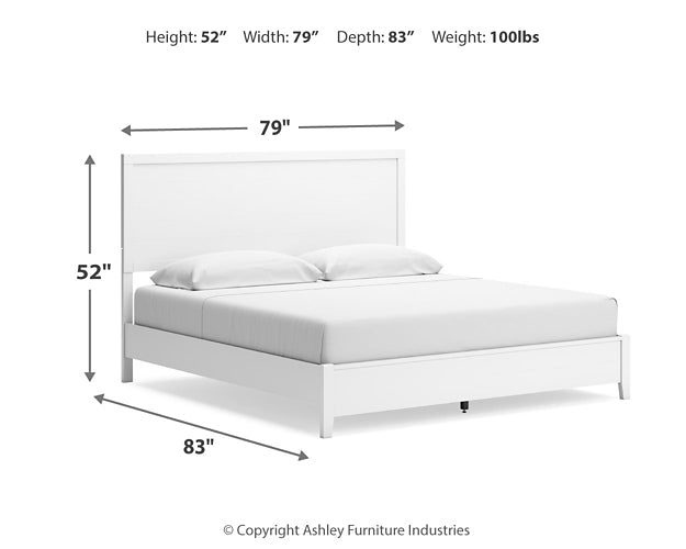 Cama con paneles Binterglen y tocador con espejo