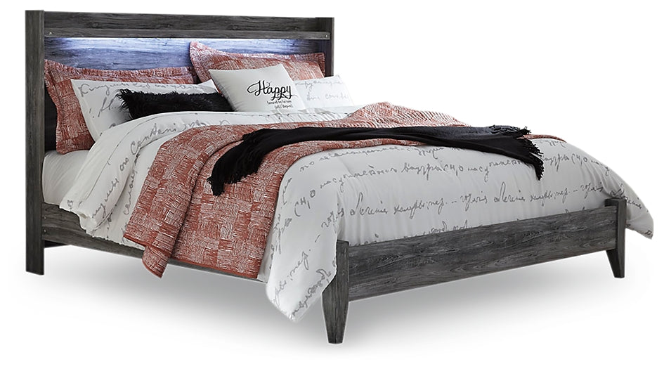 Cama con paneles Baystorm, tocador con espejo y mesita de noche