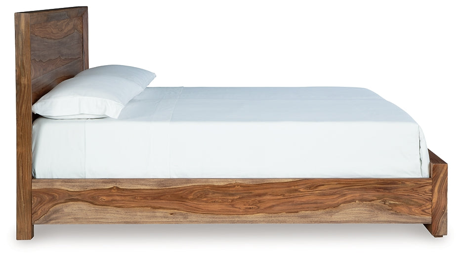 Cama con paneles Dressonni y tocador con espejo
