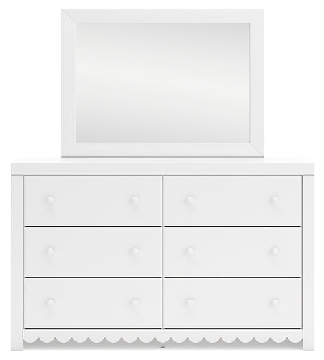 Mollviney Panel Headboard With Mirrored Dresser