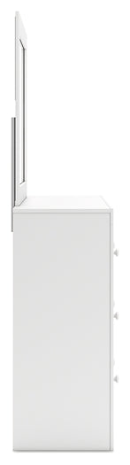 Mollviney Panel Headboard With Mirrored Dresser
