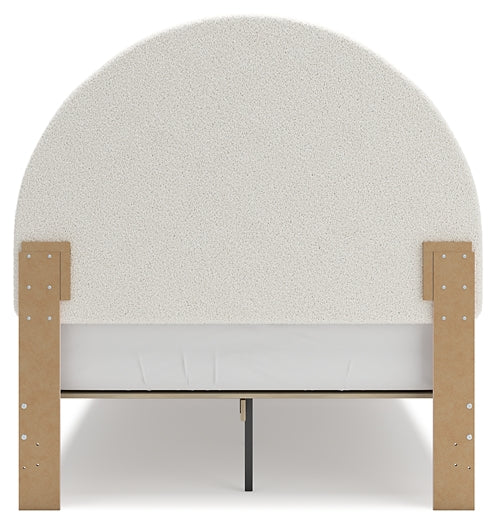 Wistenpine Upholstered Panel Bed With Mirrored Dresser