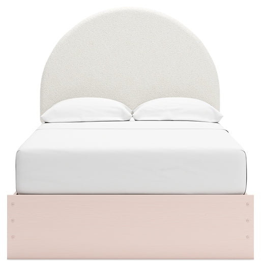 Wistenpine Upholstered Panel Bed With Mirrored Dresser