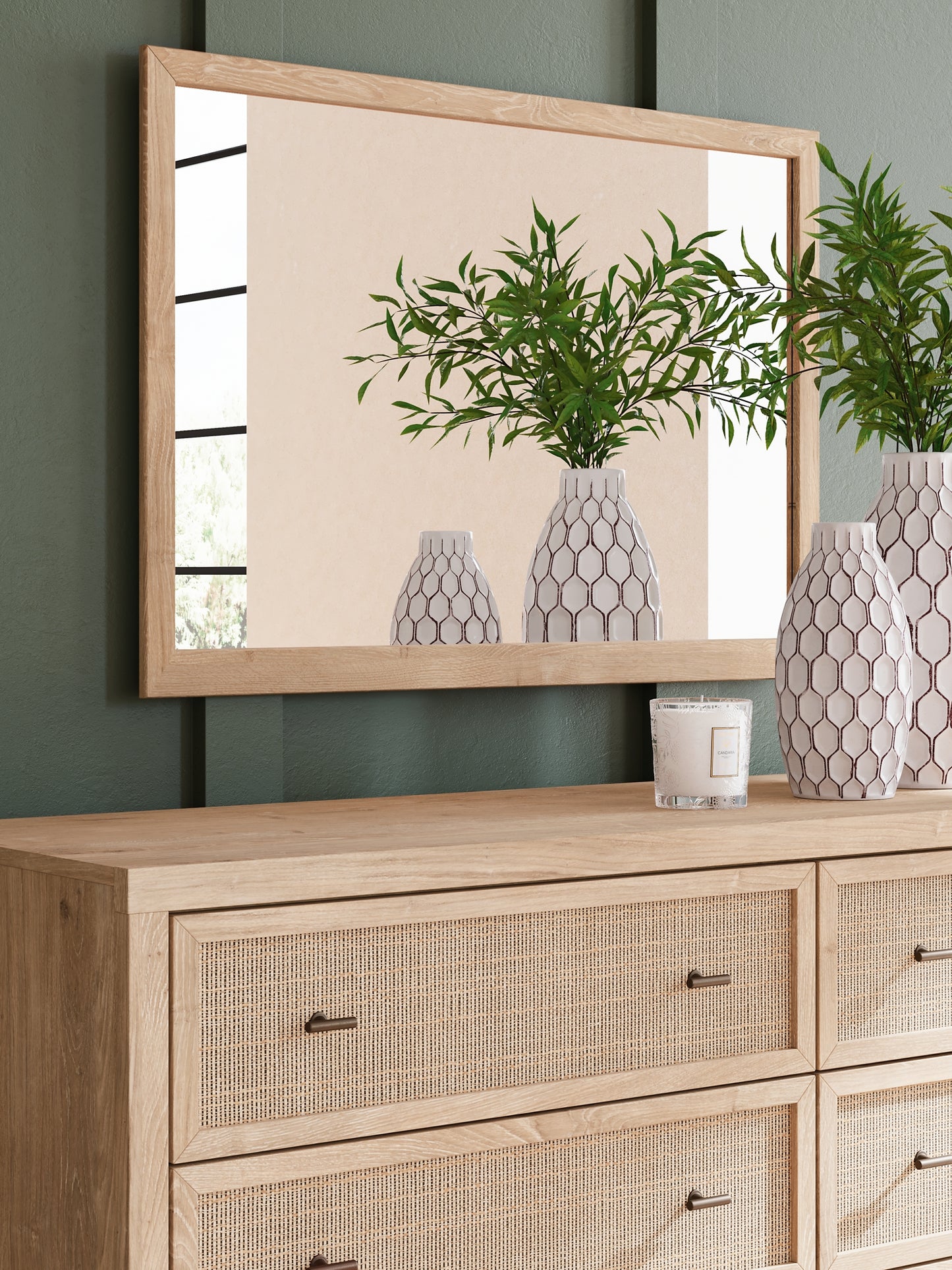 Cielden Panel Bed With Mirrored Dresser