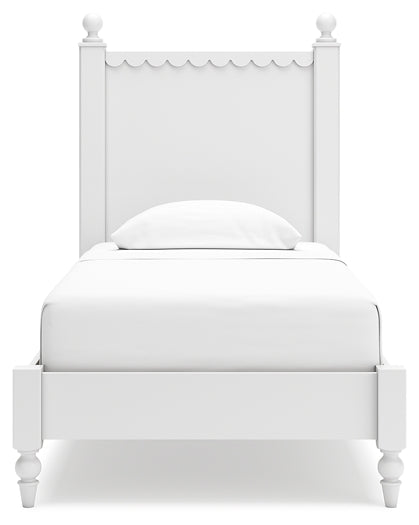Mollviney Panel Bed With Mirrored Dresser