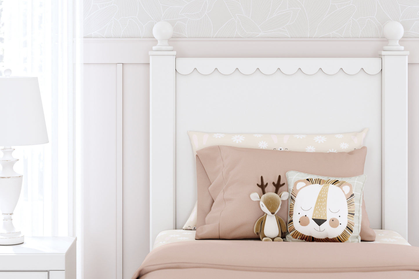 Mollviney Panel Bed With Mirrored Dresser