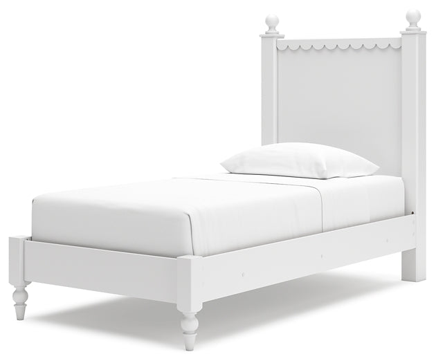 Mollviney Panel Bed With Mirrored Dresser