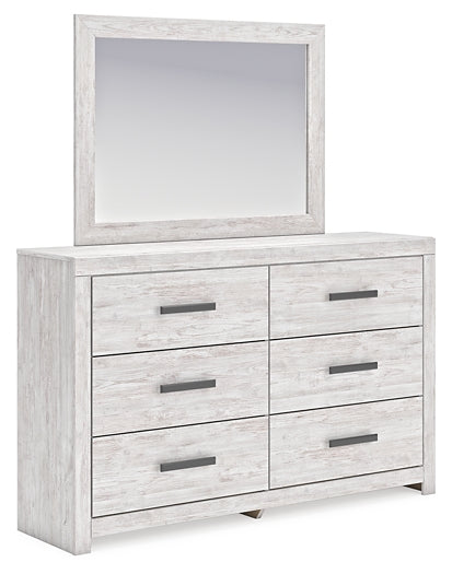 Cayboni Panel Bed With Mirrored Dresser And Nightstand