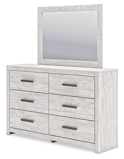Cayboni Panel Bed With Mirrored Dresser And Nightstand