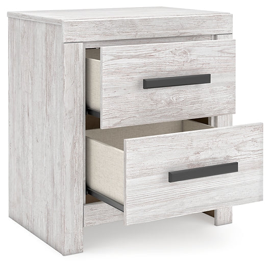 Cayboni Panel Bed With Mirrored Dresser And Nightstand