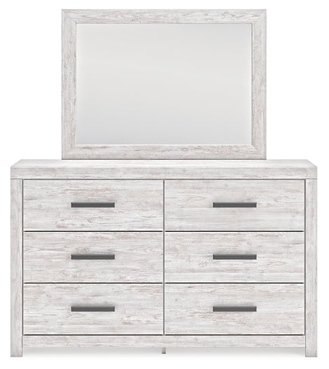 Cayboni Panel Bed With Mirrored Dresser
