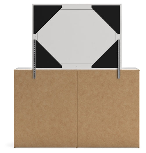 Cayboni Panel Bed With Mirrored Dresser