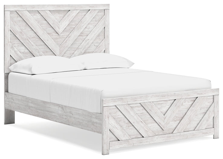 Cayboni Panel Bed With Mirrored Dresser