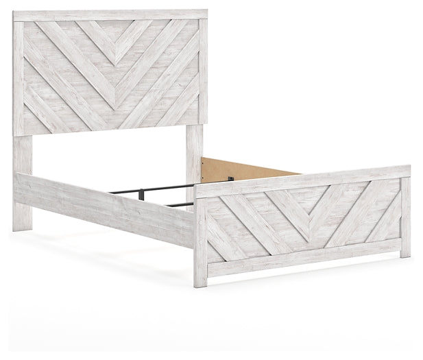 Cayboni Panel Bed With Mirrored Dresser