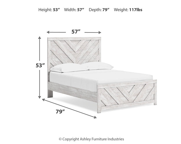 Cayboni Panel Bed With Mirrored Dresser