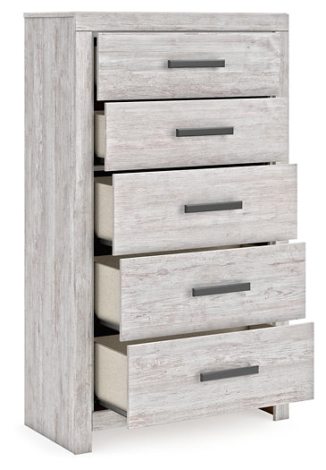 Cayboni Panel Bed With Mirrored Dresser And Chest