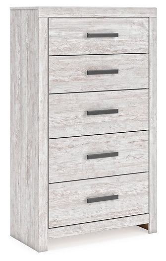Cayboni Panel Bed With Mirrored Dresser And Chest