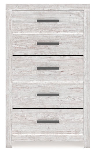 Cayboni Panel Bed With Mirrored Dresser And Chest
