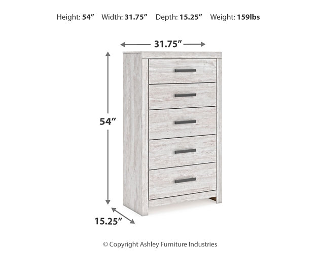 Cayboni Panel Bed With Mirrored Dresser And Chest