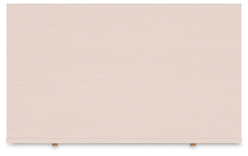 Cama tapizada Wistenpine con tocador, cómoda y mesita de noche con espejo