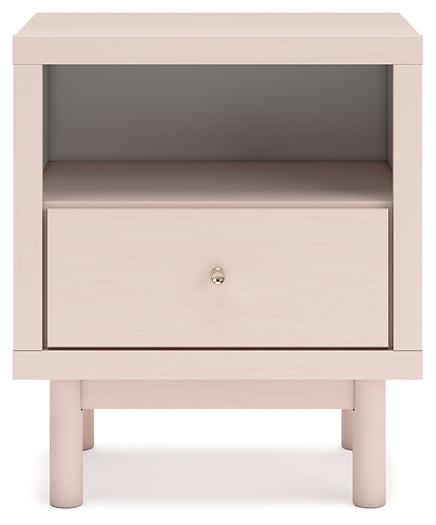 Wistenpine Upholstered Panel Bed With Nightstand