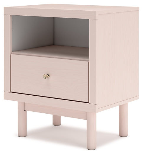 Wistenpine Upholstered Panel Bed With Nightstand