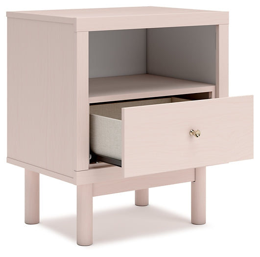 Wistenpine Upholstered Panel Bed With Nightstand