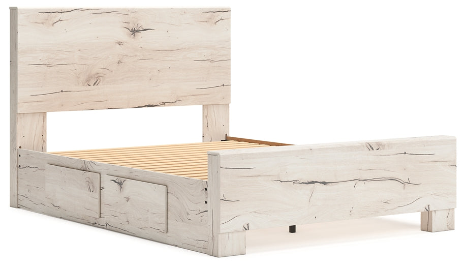 Cama con paneles Lawroy y tocador con espejo