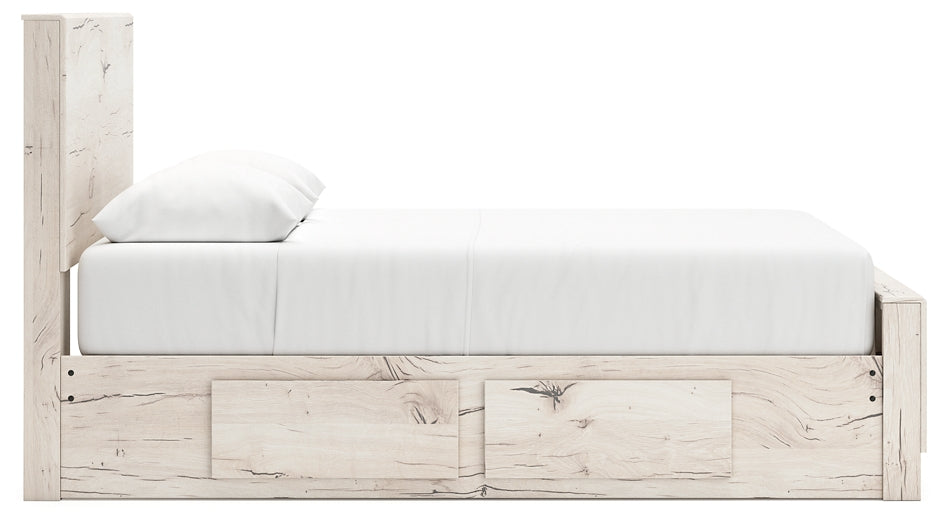 Cama con paneles Lawroy y tocador con espejo